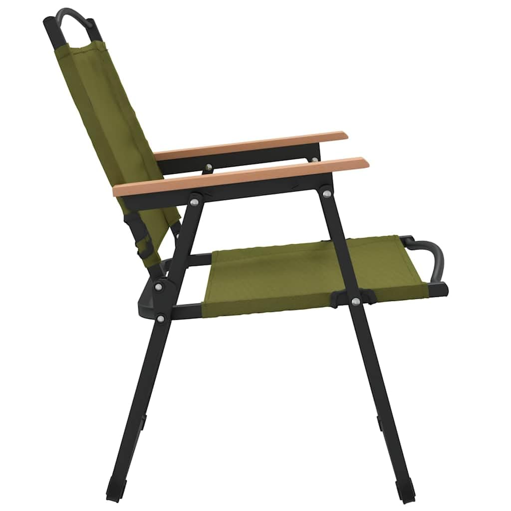 Camping Chairs 2 pcs Green Oxford Fabric Folding E898156