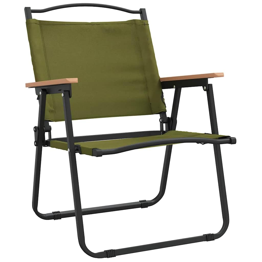 Camping Chairs 2 pcs Green Oxford Fabric Folding E898156