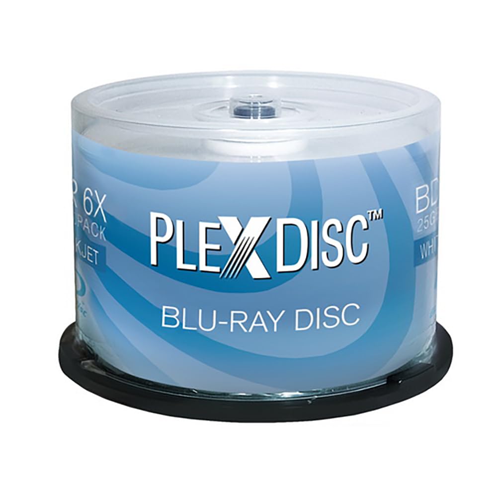 25GB White Inkjet Printable Blank Blu-ray Discs 50-Pack N581