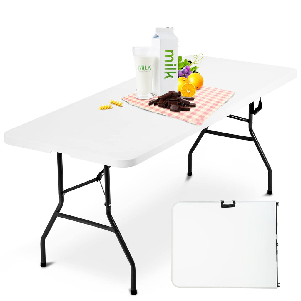 White 6 ft Folding Portable Table 500 lbs Capacity C14084