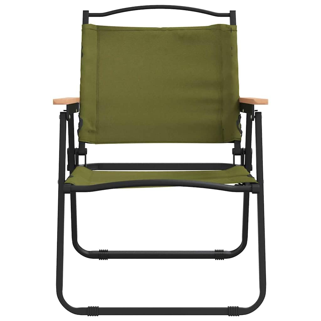 Camping Chairs 2 pcs Green Oxford Fabric Folding E898156