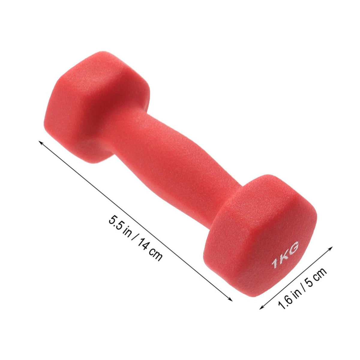 Ergonomic Hexagonal Neoprene Coated Dumbbells Red M3949