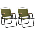 Camping Chairs 2 pcs Green Oxford Fabric Folding E898156