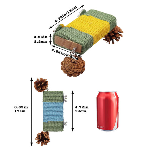 2 Pack Cage Platform with Rope and Pine Cone Decor I392962