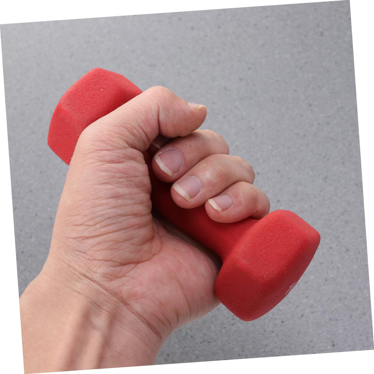 Ergonomic Hexagonal Neoprene Coated Dumbbells Red M3949