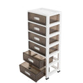 6-Tier Clear Plastic Storage Organizer Cart with Wheels H66585