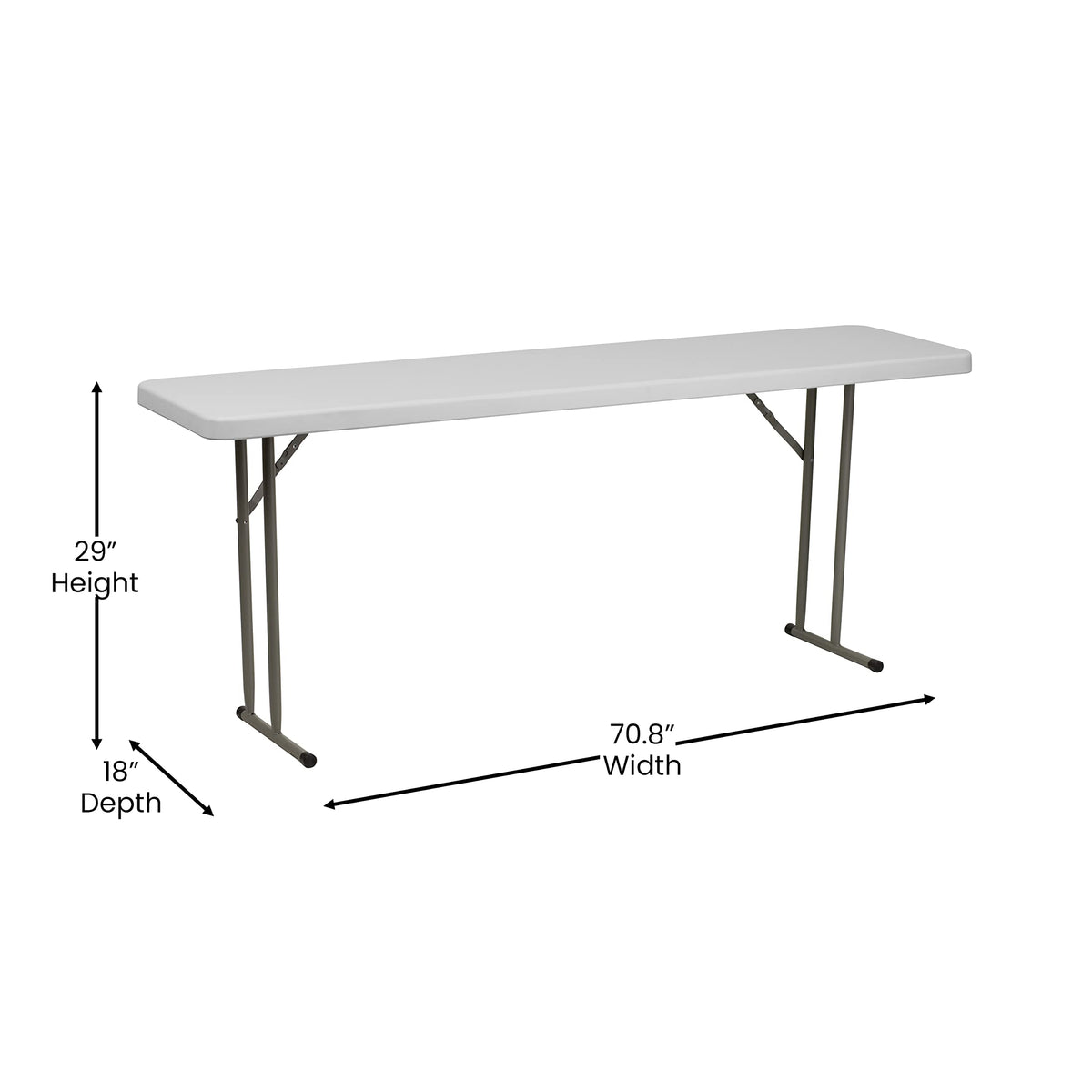 6-Foot White Plastic Folding Training Table T642