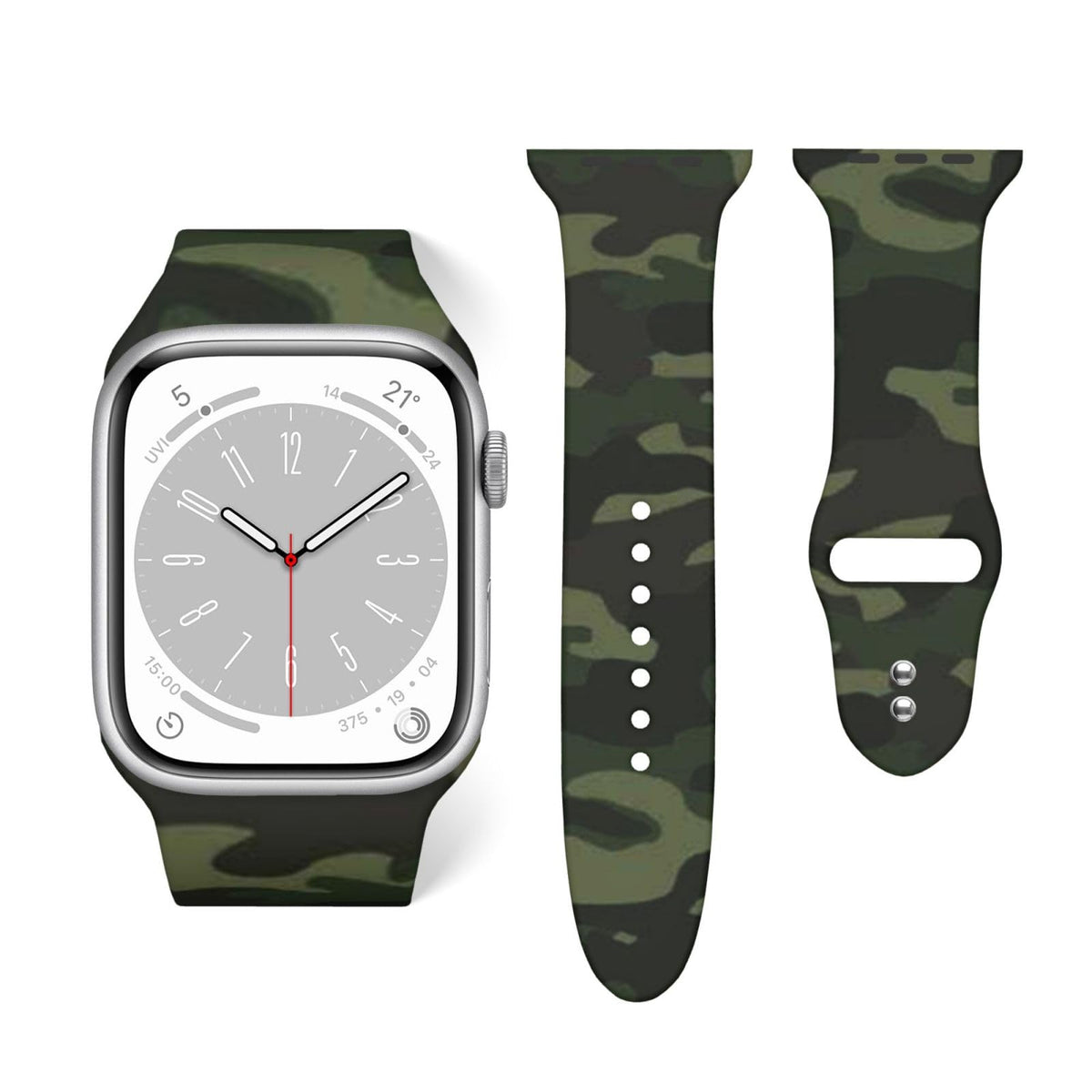 Camouflage Pattern Silicone Watch Strap L5731