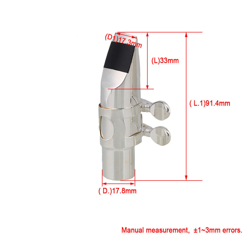 Silver Brass Alto Saxophone Mouthpiece with Cap Ligature C99636