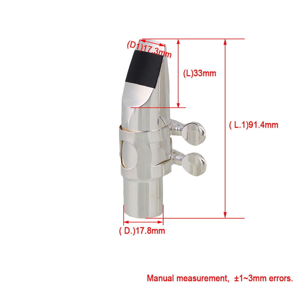 Silver Brass Alto Saxophone Mouthpiece with Cap Ligature C99636