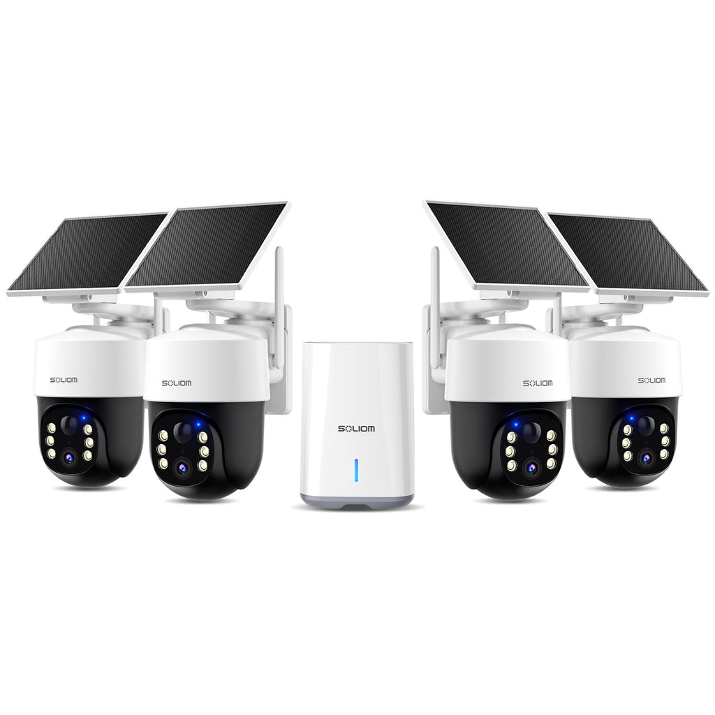 4K Solar Security Cameras Wireless Outdoor System 4-Cam Kit H94943