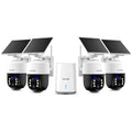 4K Solar Security Cameras Wireless Outdoor System 4-Cam Kit H94943
