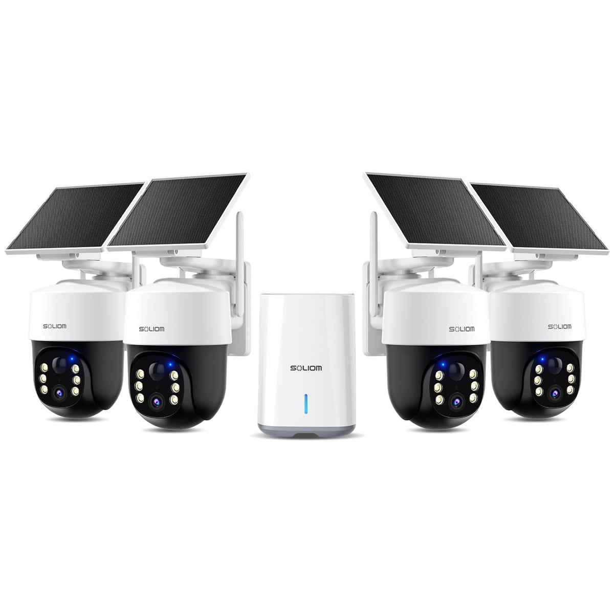 4K Solar Security Cameras Wireless Outdoor System 4-Cam Kit H94943