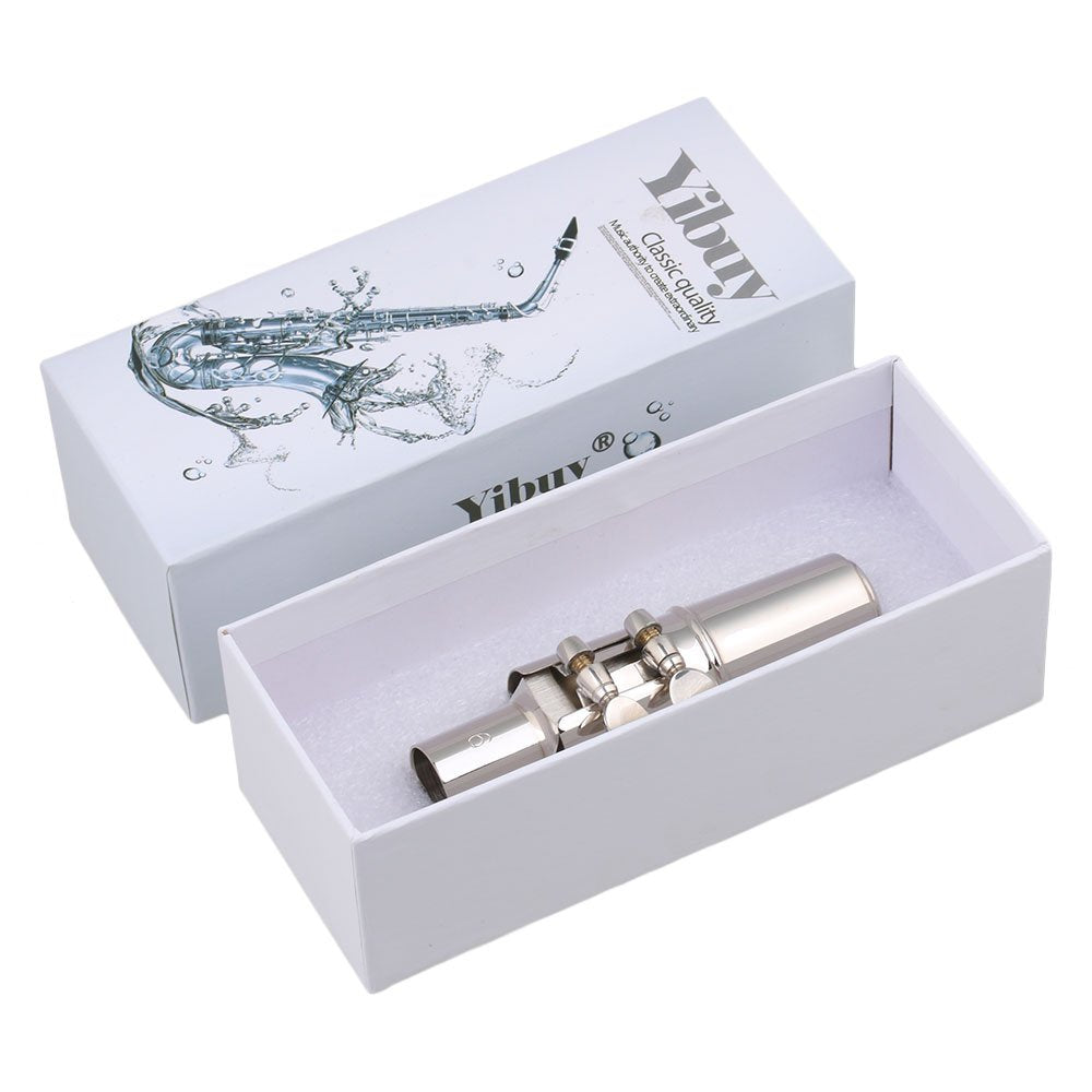 Silver Brass Alto Saxophone Mouthpiece with Cap Ligature C99636