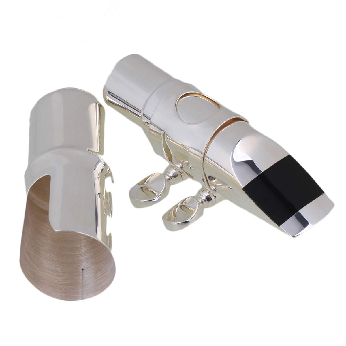 Silver Brass Alto Saxophone Mouthpiece with Cap Ligature C99636