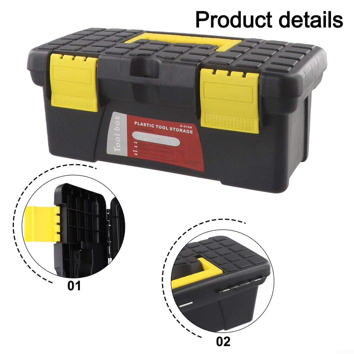 Compact Plastic Tool Box Black V91276