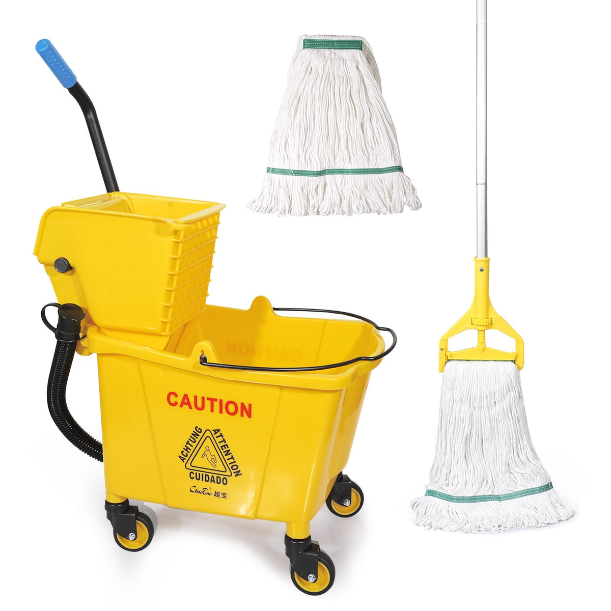 35Qt Mop Bucket with Wringer and Drain Hose L4627
