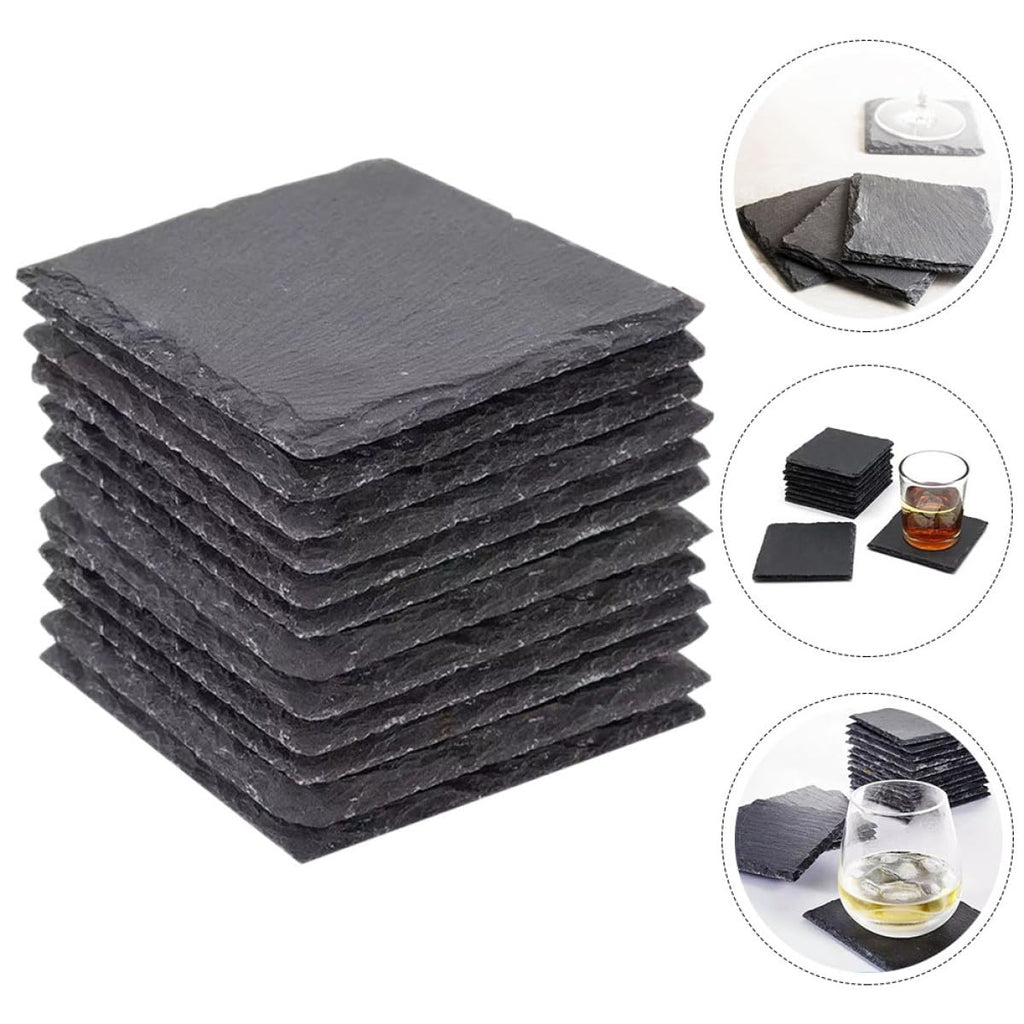 Natural Stone Drink Coasters 12 Pcs Square C1549