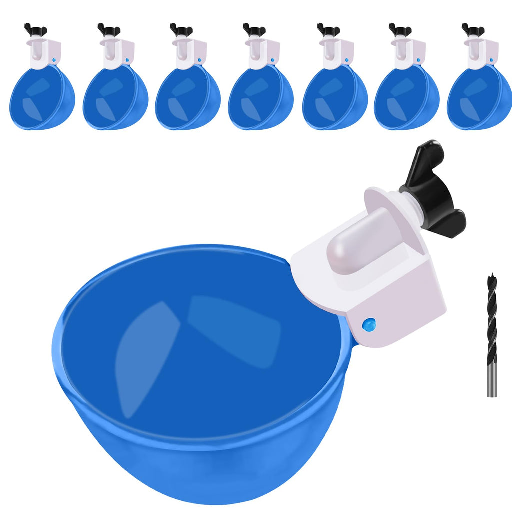 8 Packs Large Blue Chicken Waterer Cups E54067