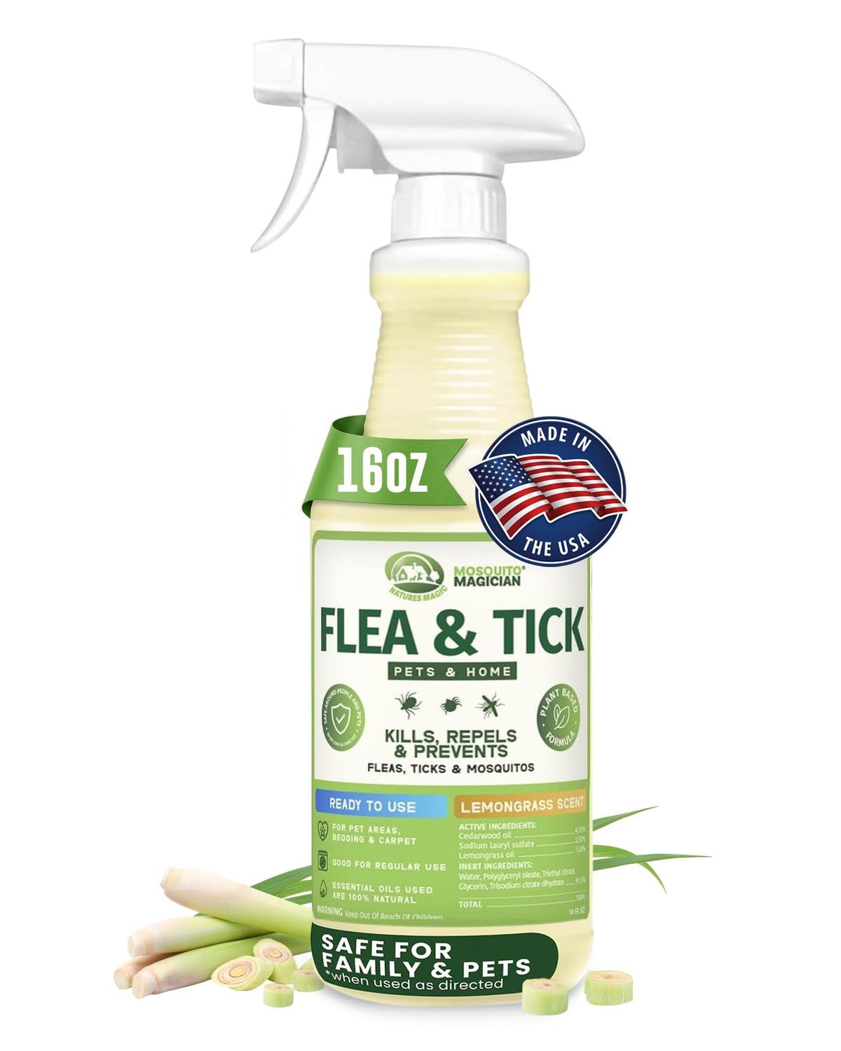 Lemongrass Flea Tick Mosquito Spray 16 OZ C537