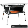 Adjustable Height Folding Camping Table with Storage N6183