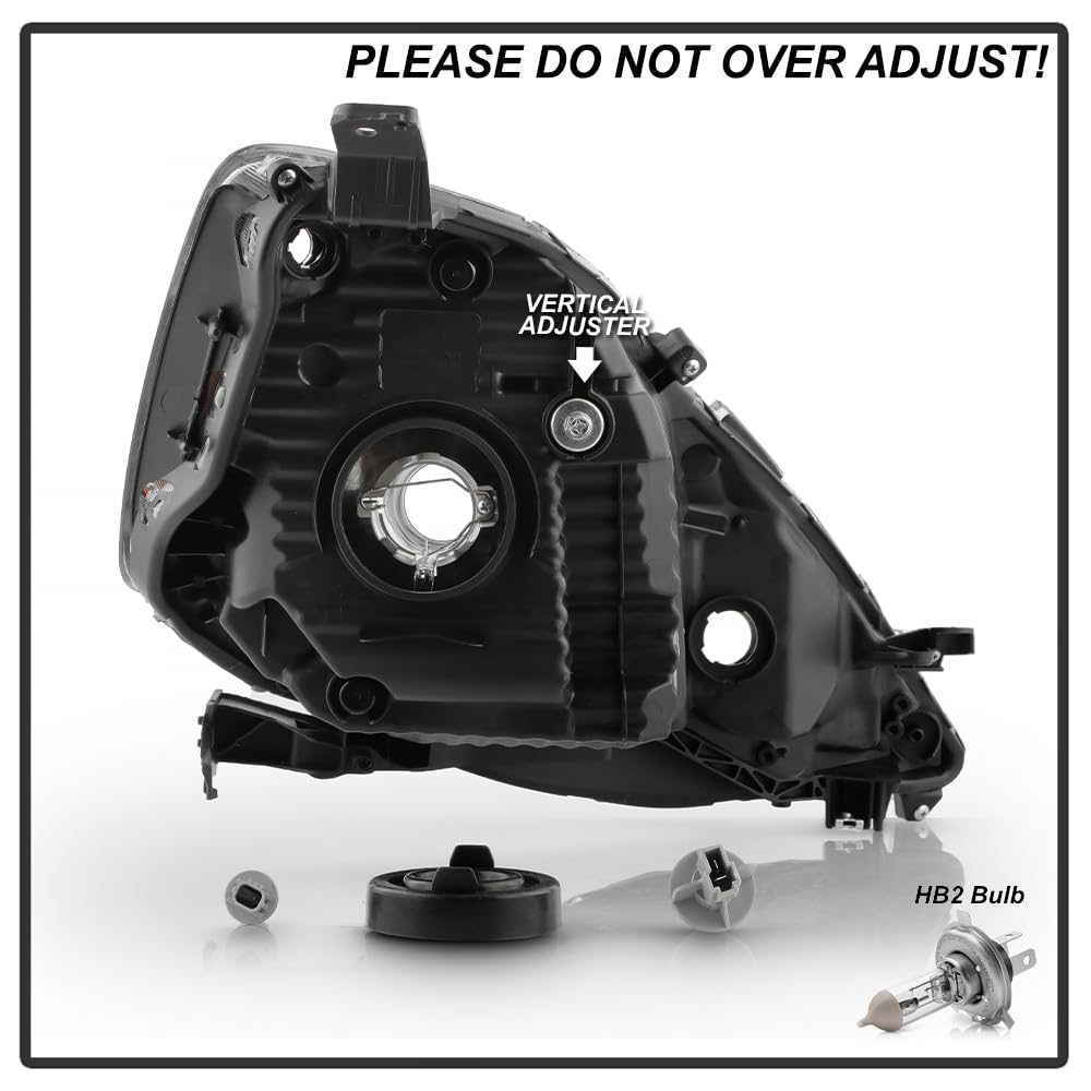 Black Housing Headlights Headlamps Pair Set K18140