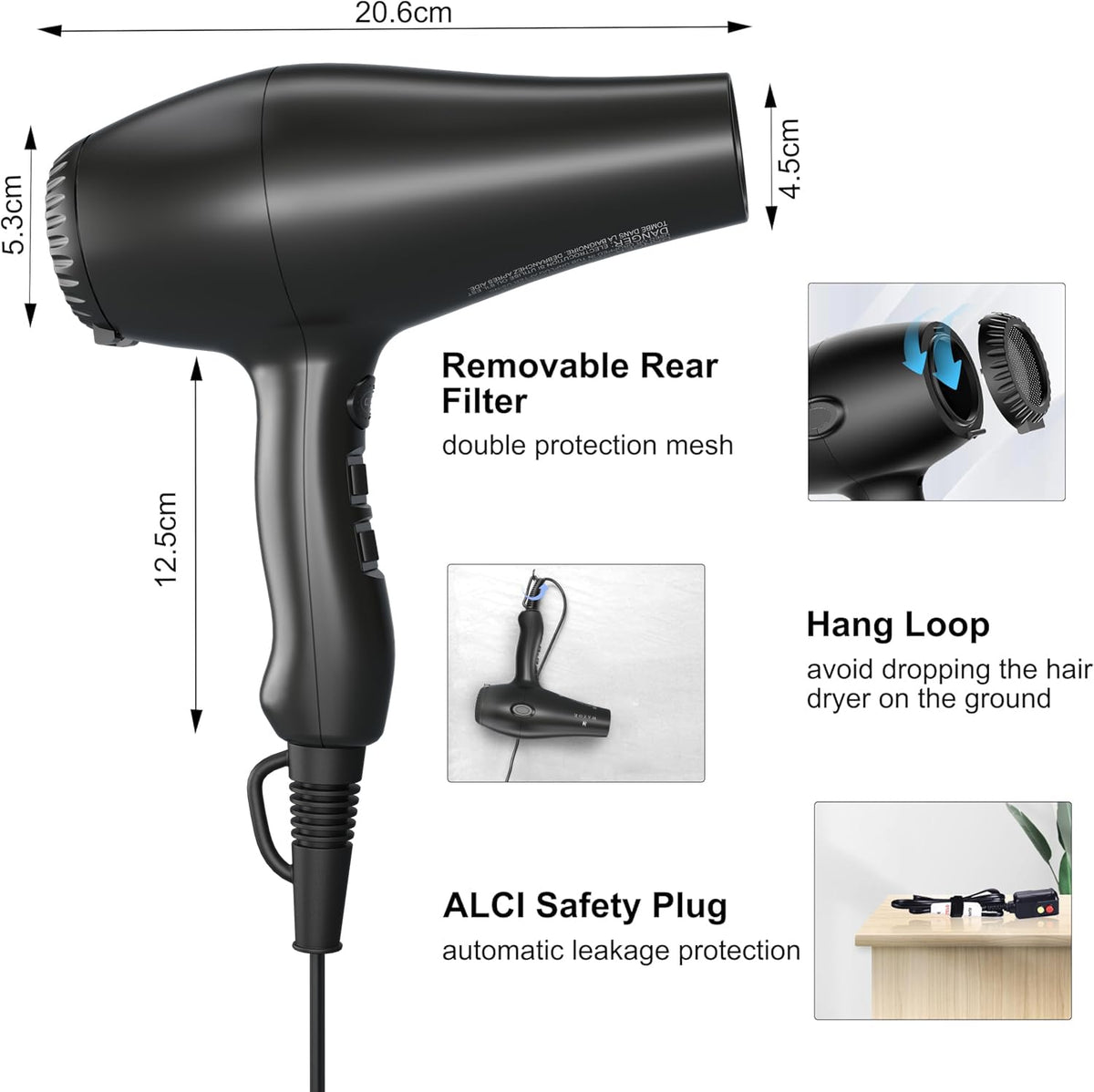 1875W Ionic Hair Dryer with Diffuser H2641