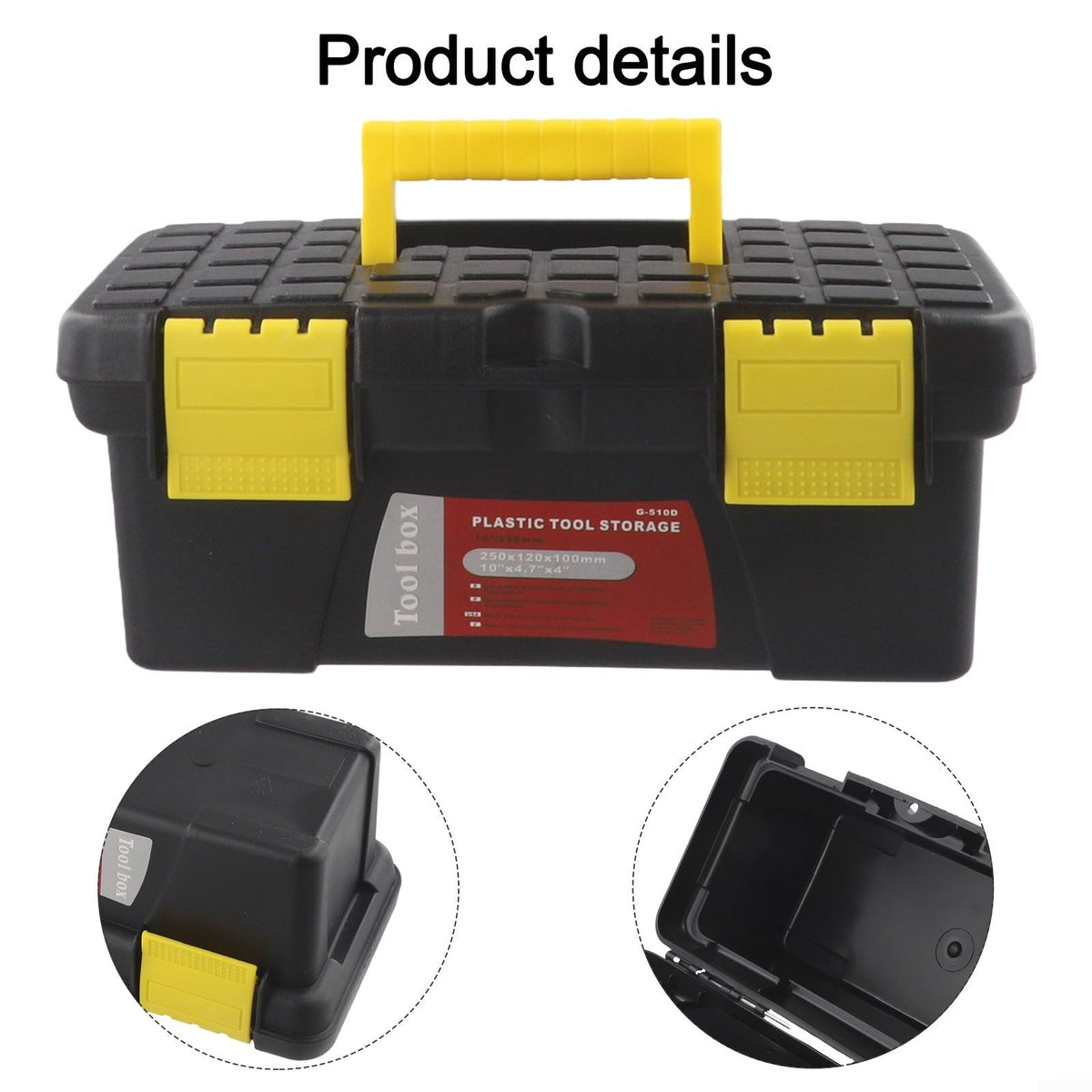 Compact Plastic Tool Box Black V91276