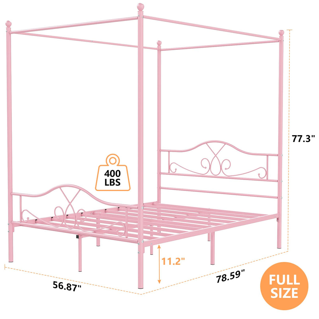 Full Size Canopy Bed Frame with 4 Posters K996