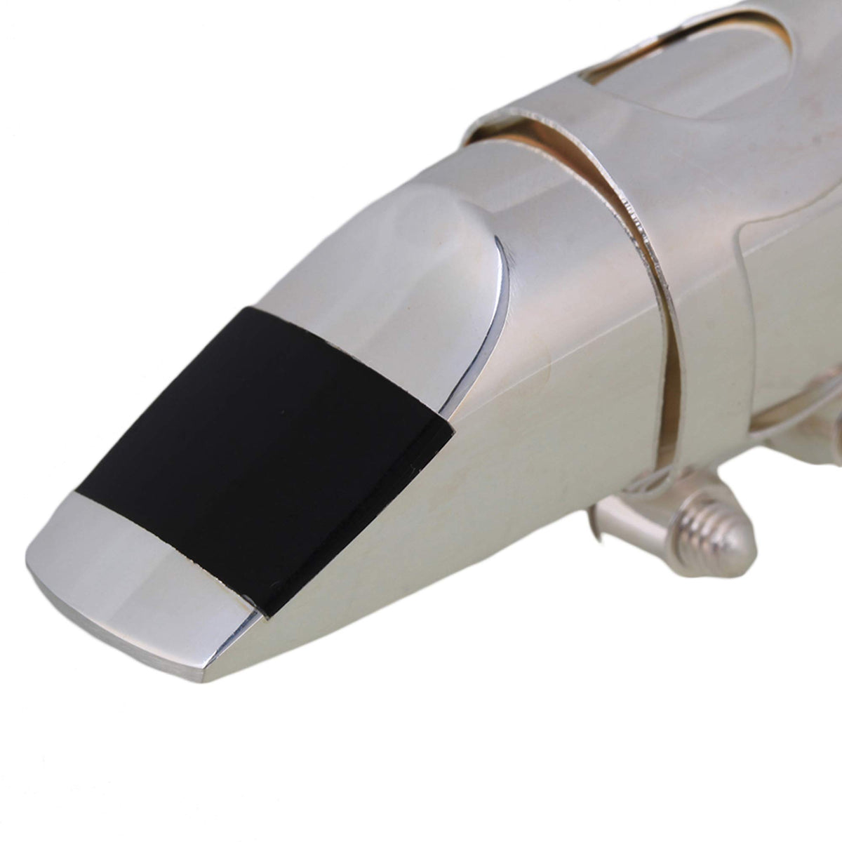 Silver Brass Alto Saxophone Mouthpiece with Cap Ligature C99636