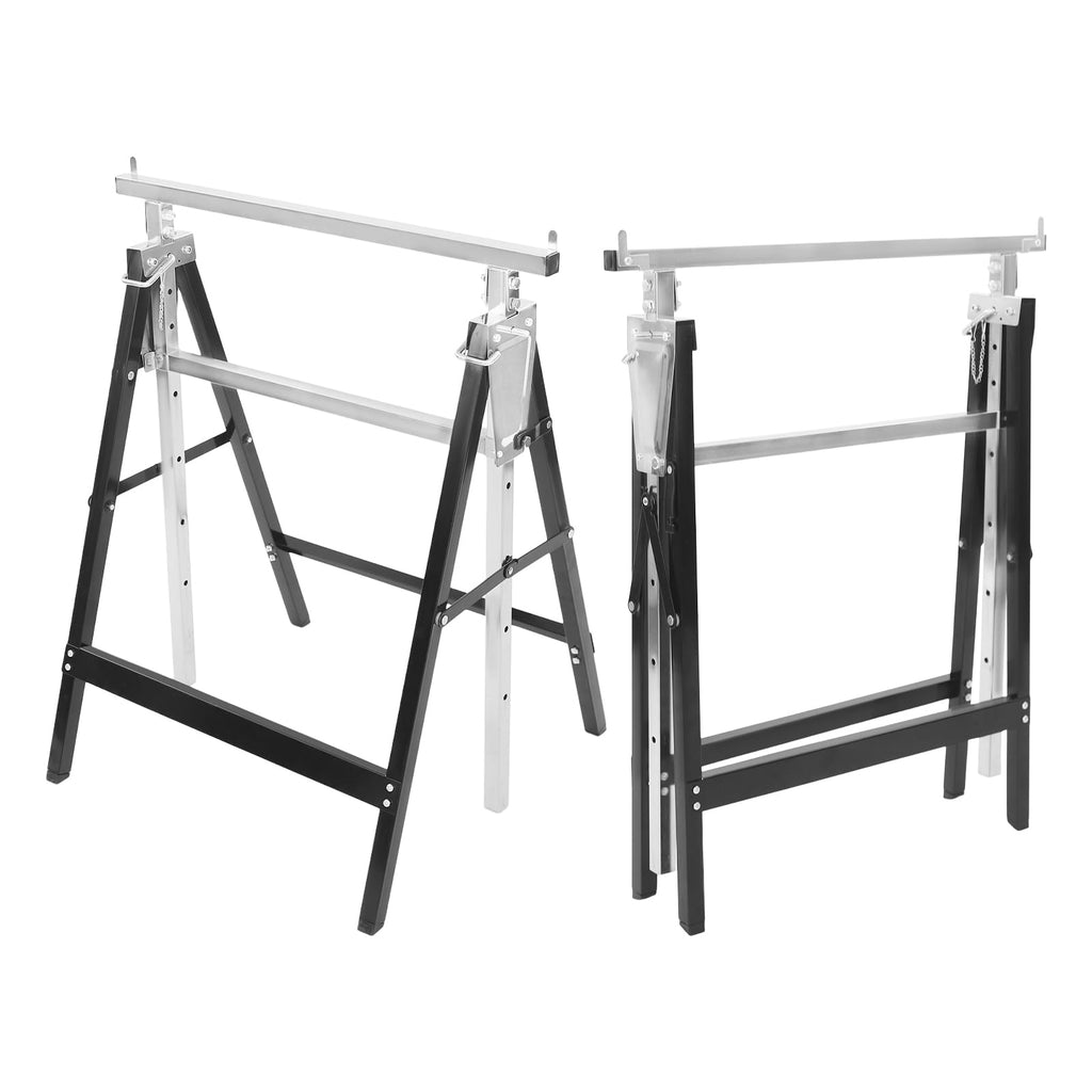 2-Pack Folding Saw Horses Height Adjustable Steel Construction T61092