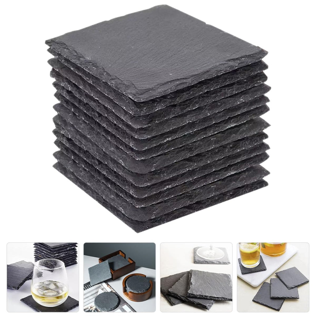 Natural Stone Drink Coasters 12 Pcs Square C1549
