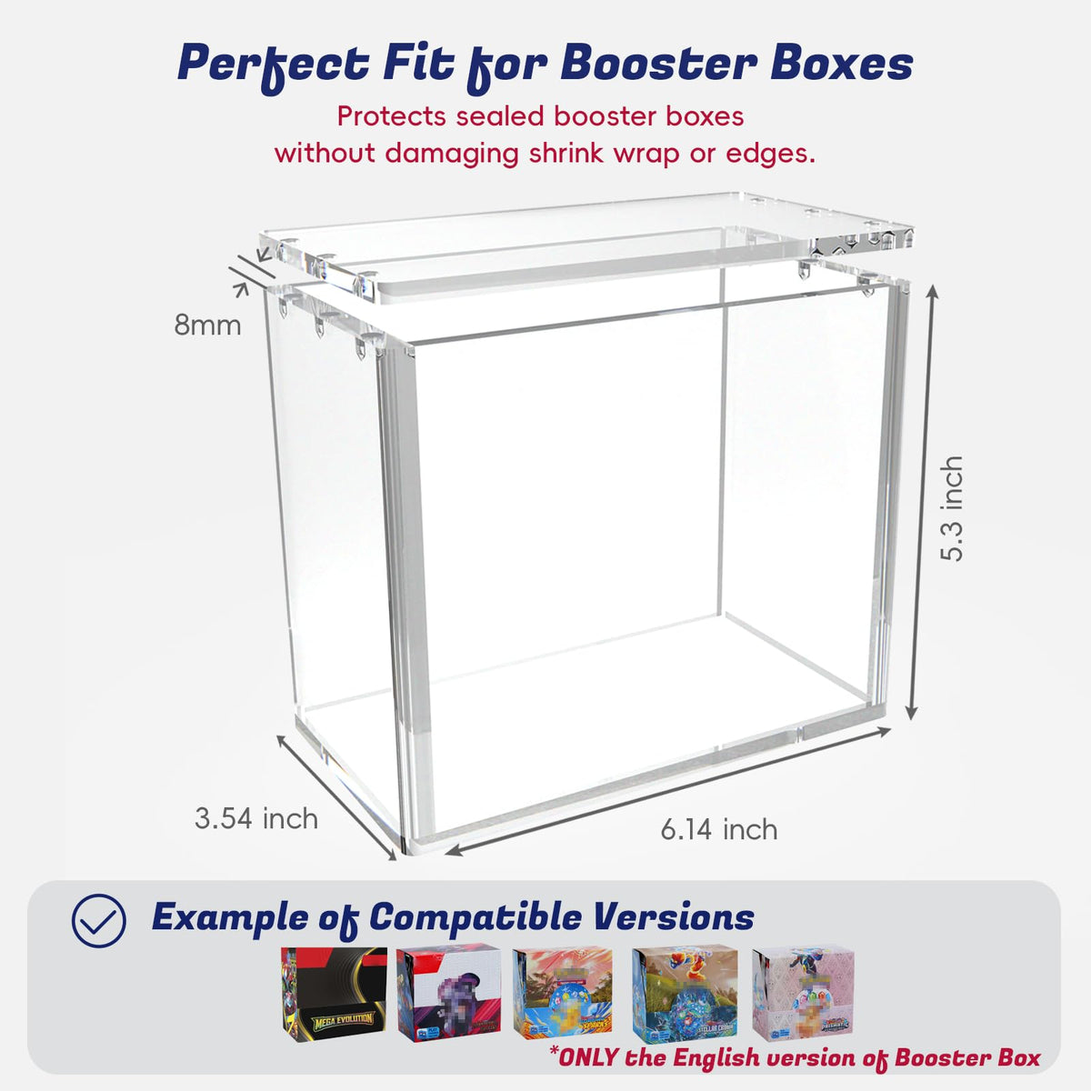 Clear Acrylic Booster Box Case with Magnetic Lid A580711