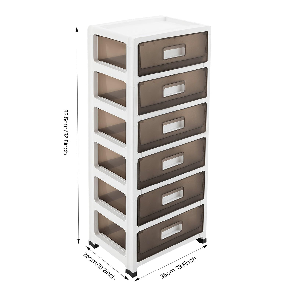 6-Tier Clear Plastic Storage Organizer Cart with Wheels H66585