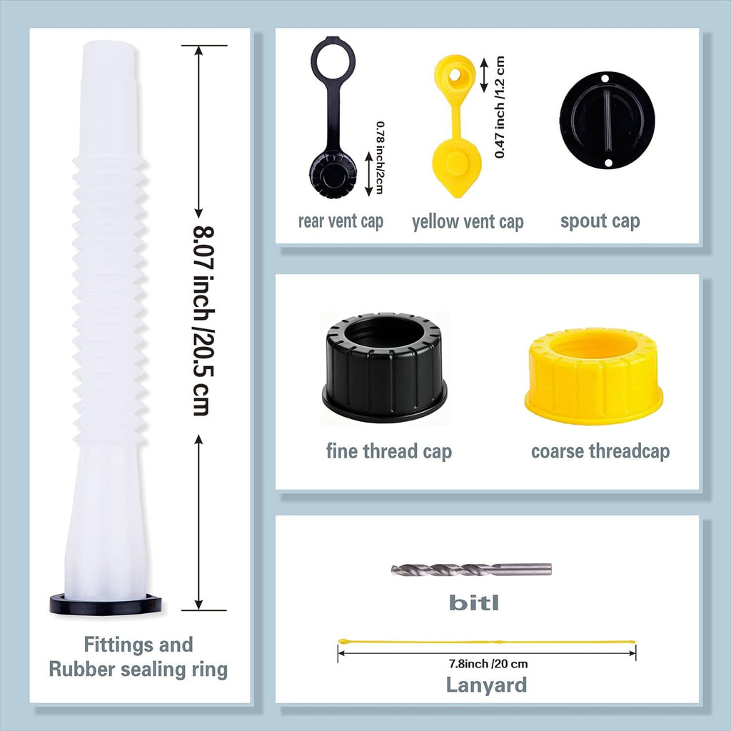 Gas Can Spouts with Vent Cap for 1 2 5 Gallon N538082