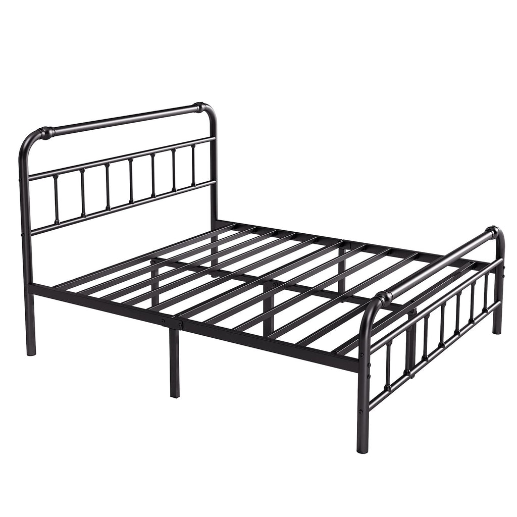 Full Size Metal Bed Frame with Iron Headboard R9641