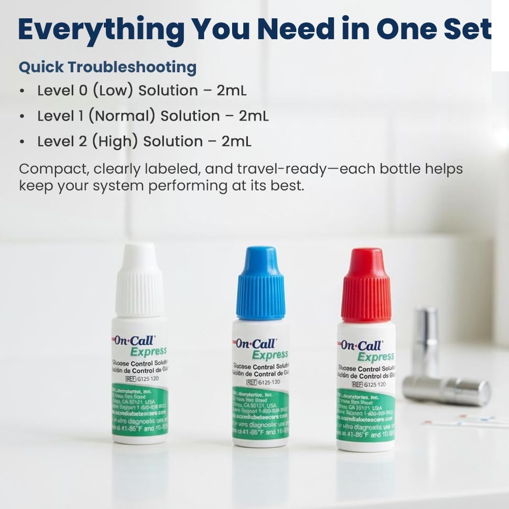 Glucose Control Solution Kit Level 0, 1 & 2, 3-Pack 2mL Bottles E979