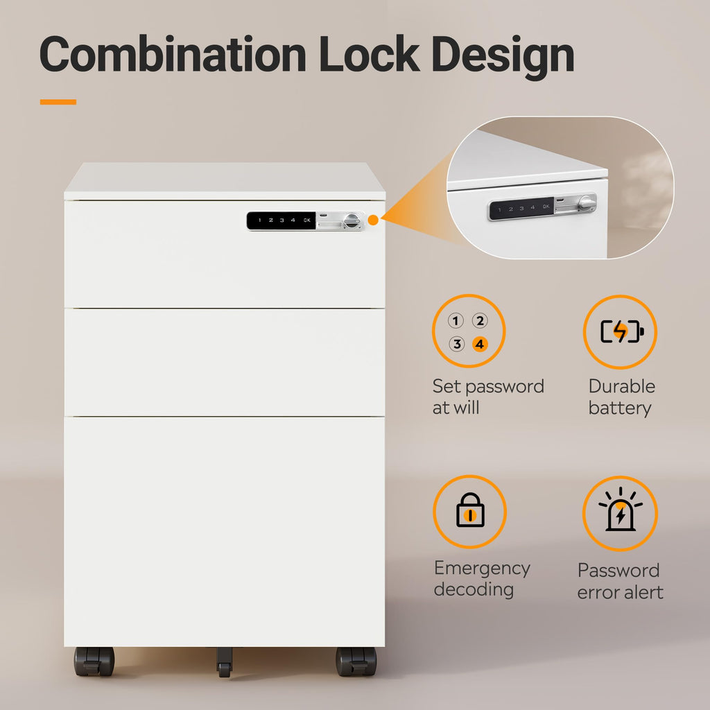 3 Drawer File Cabinet with Combination Lock R562