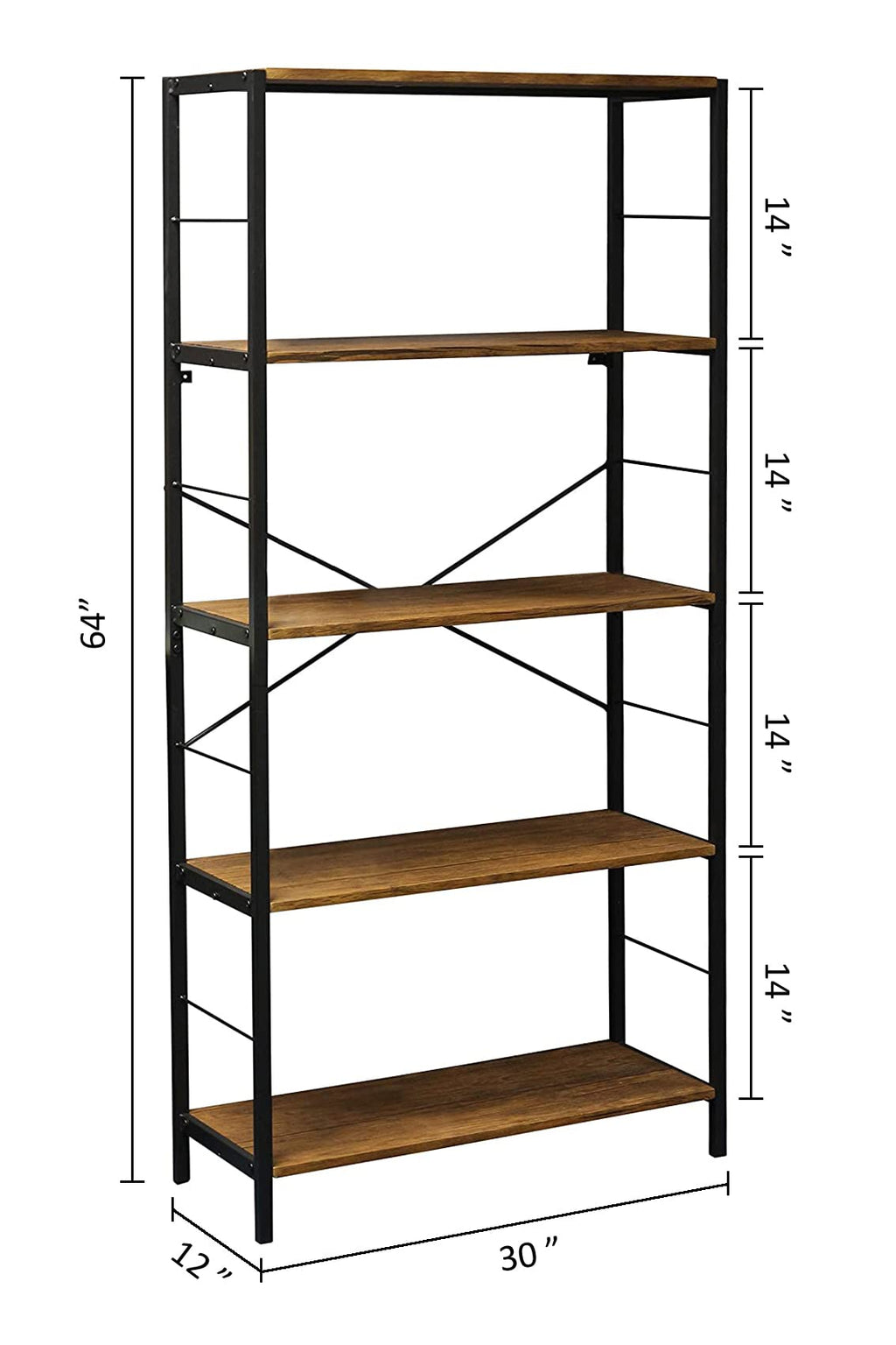 5 Tier Bookshelf with Coffee Shelves M397646