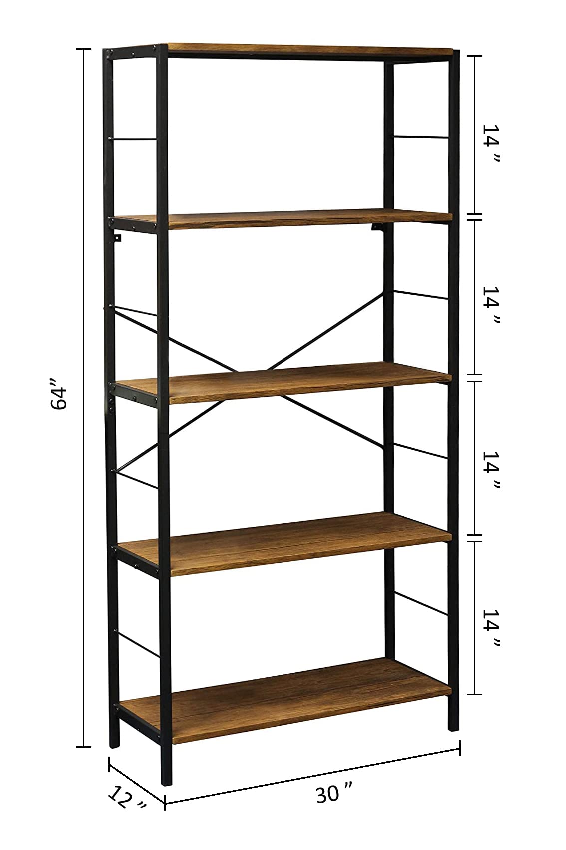 5 Tier Bookshelf with Coffee Shelves M397646