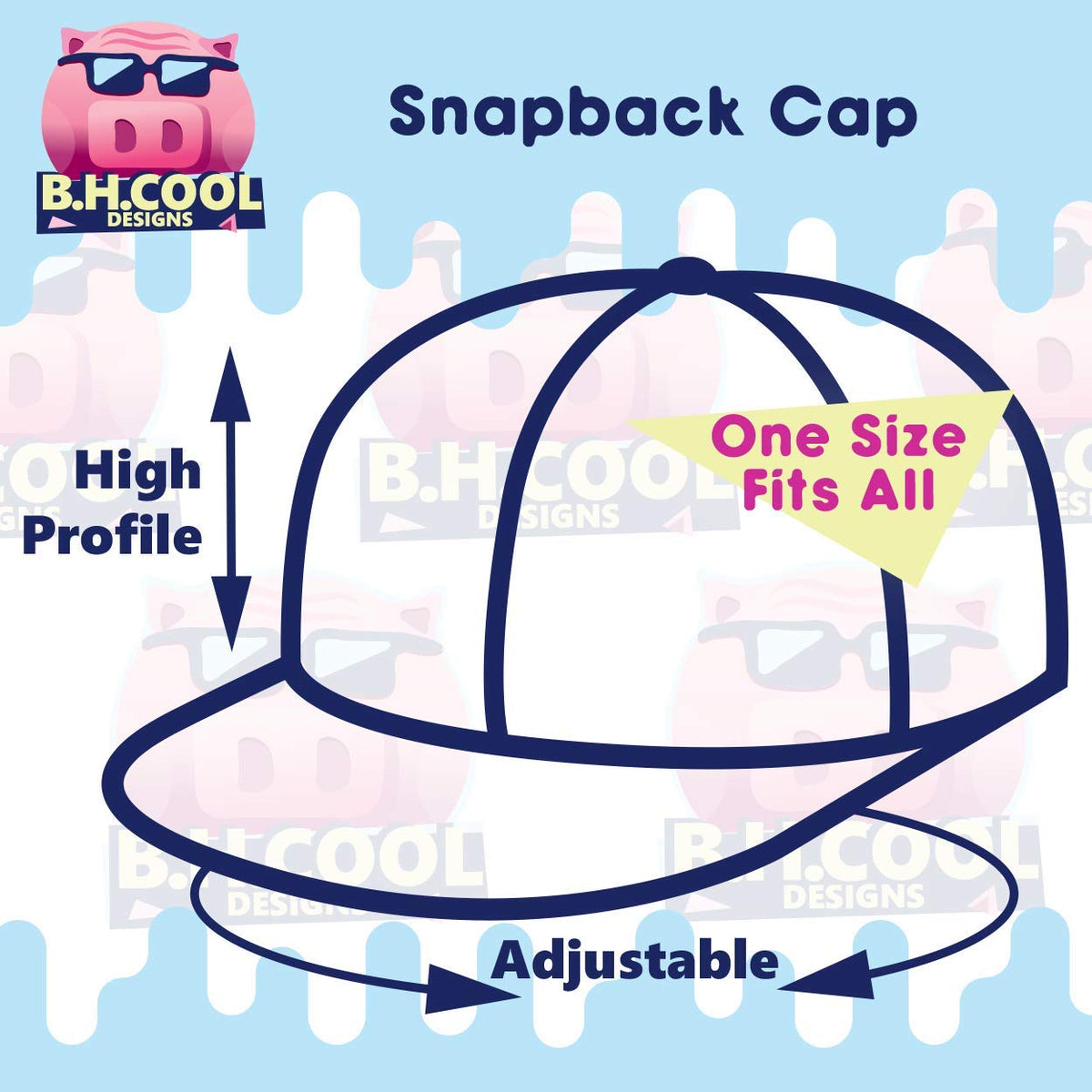 Structured Flat Bill Snapback Cap I5523