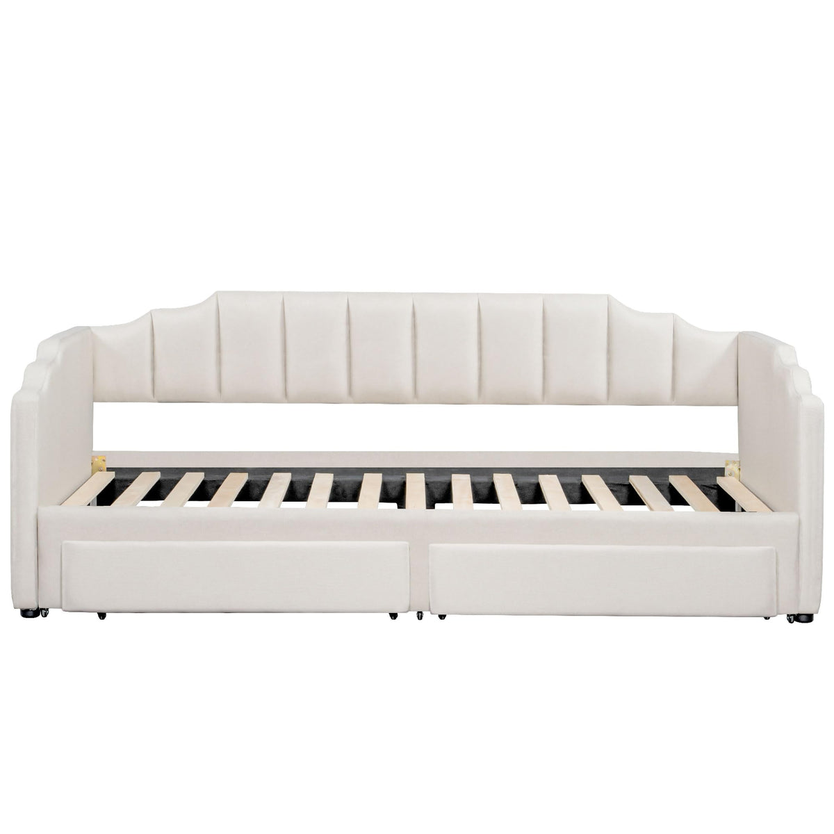 Twin XL Upholstered Daybed with Trundle and 2 Drawers J396953