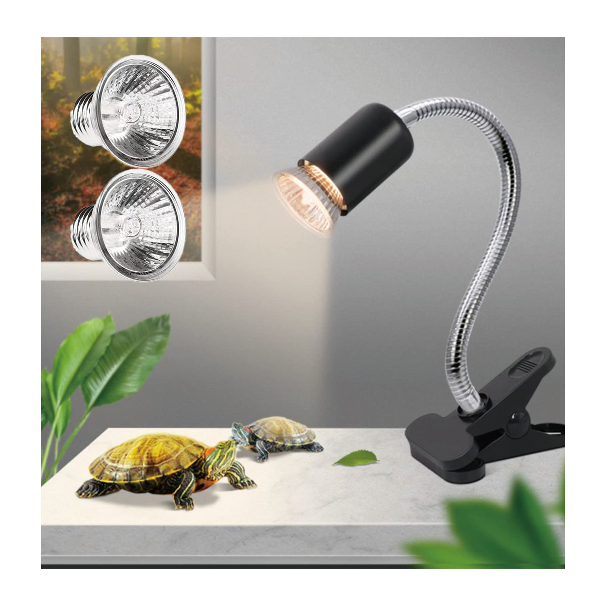 UVA UVB Reptile Heat Lamp with Two Heat Bulbs Q197552