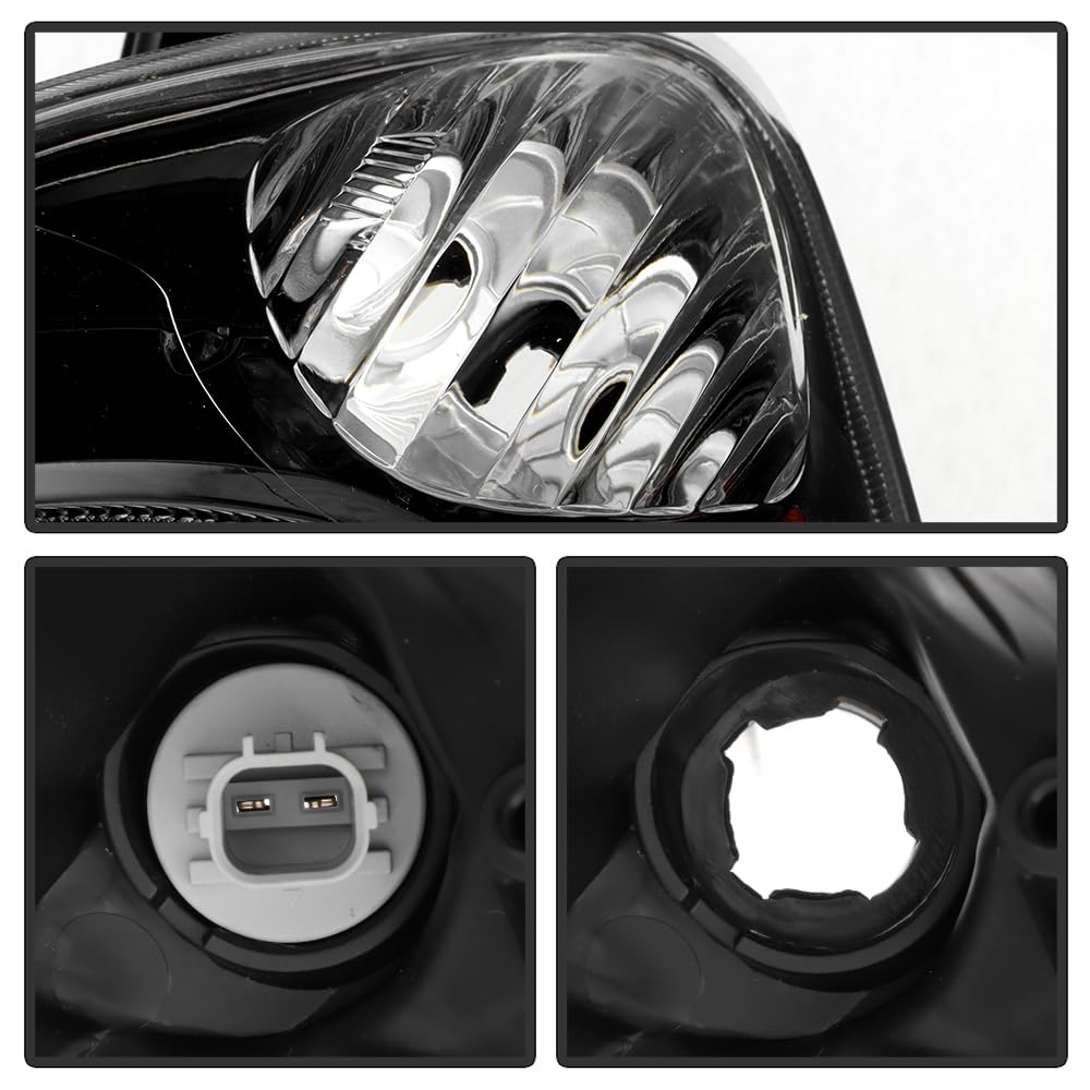 Black Housing Headlights Headlamps Pair Set K18140