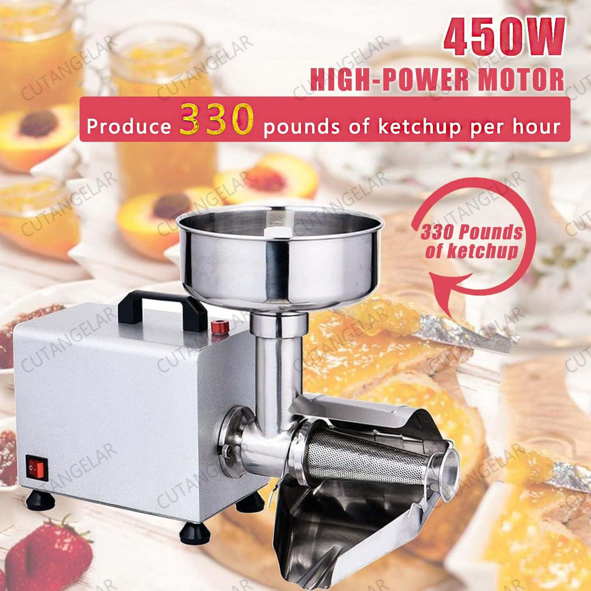 450W Stainless Steel Electric Tomato Strainer B58238