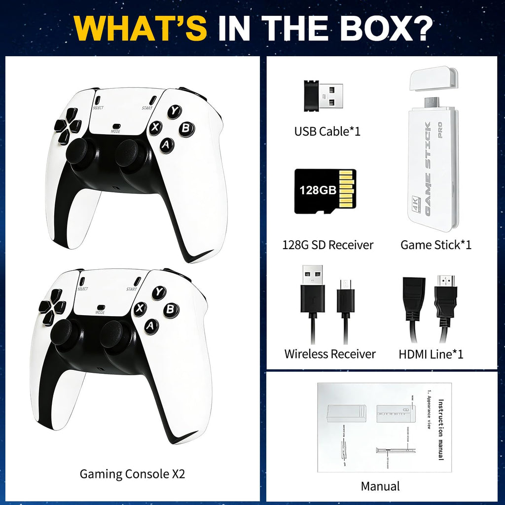Retro Gaming Console Stick with Dual Wireless Controllers P456932