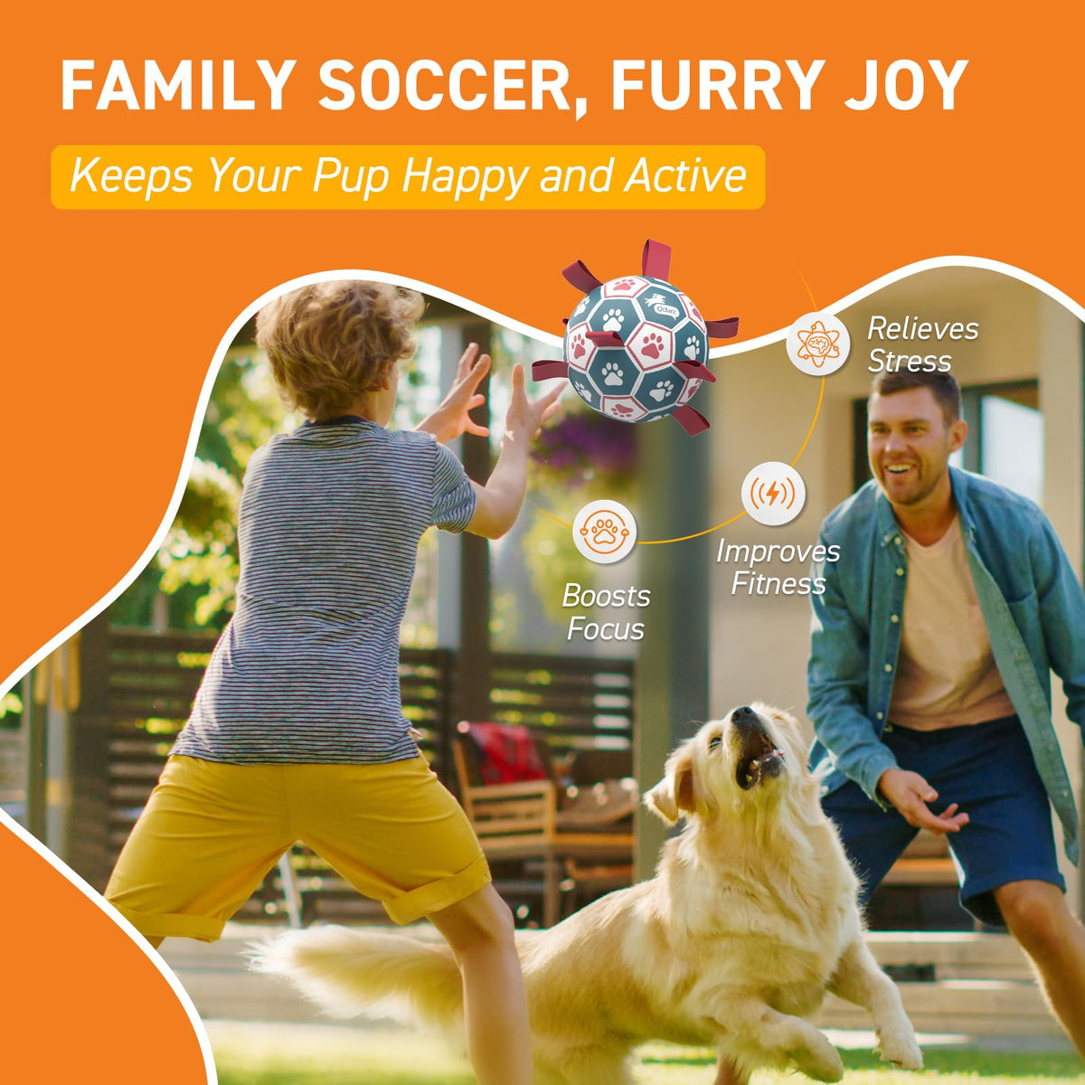 6 Inch Dog Soccer Ball with Straps F973950