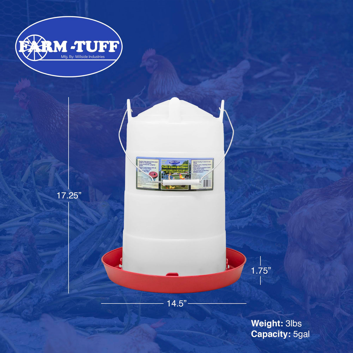 5 Gallon Plastic Poultry Waterer Z966735