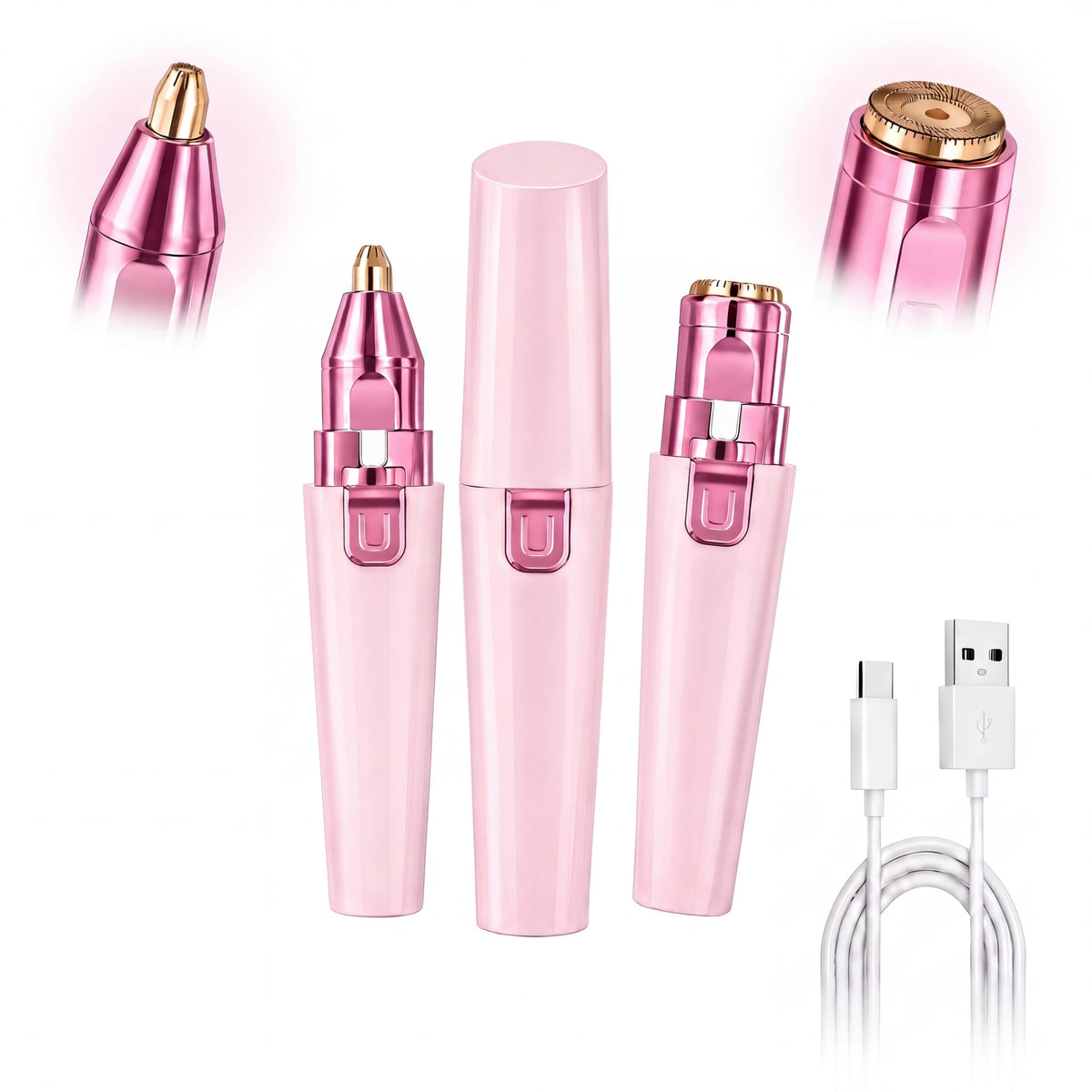 Pink USB Rechargeable Facial Hair Remover N844184
