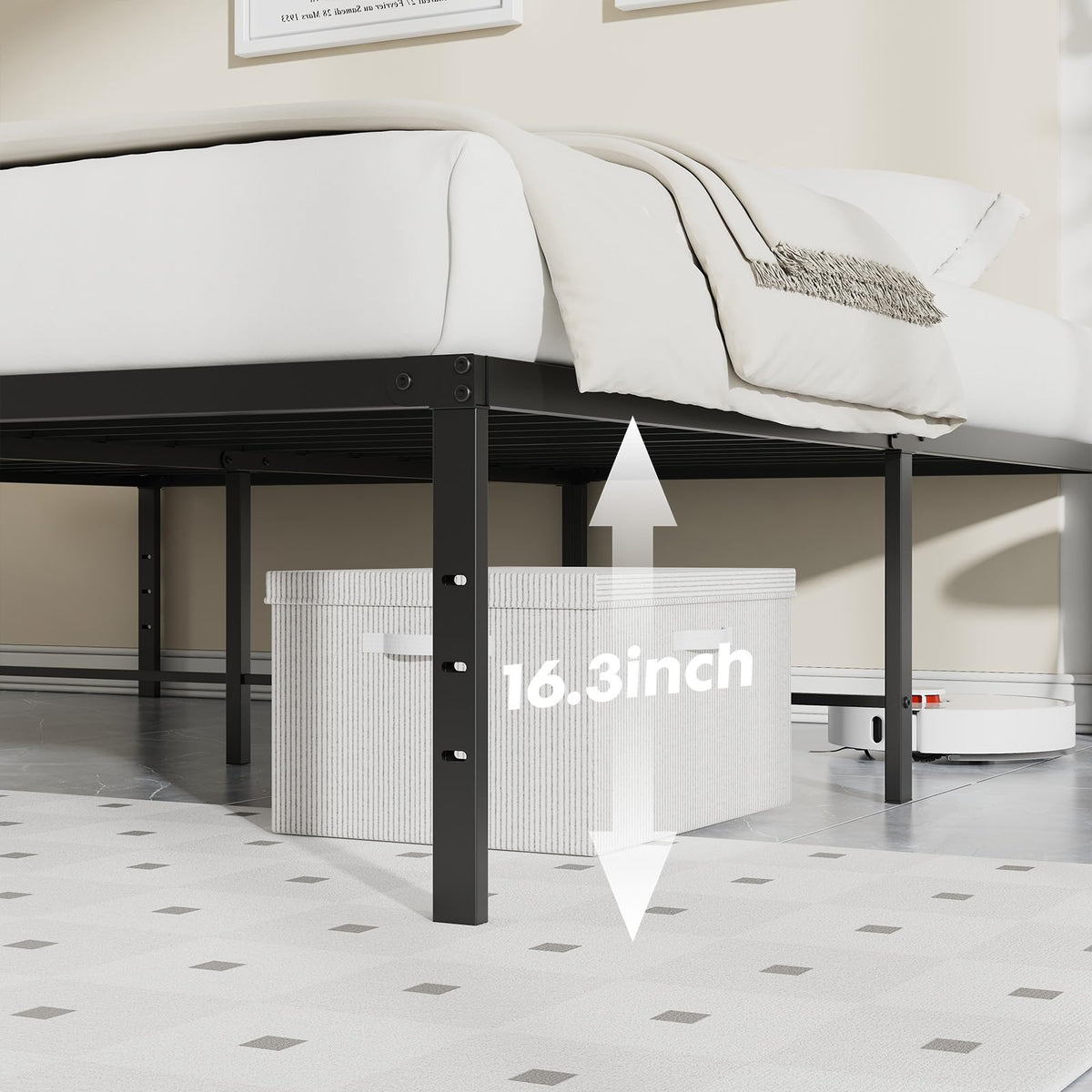 Queen 18 Inch Metal Platform Bed Frame W212